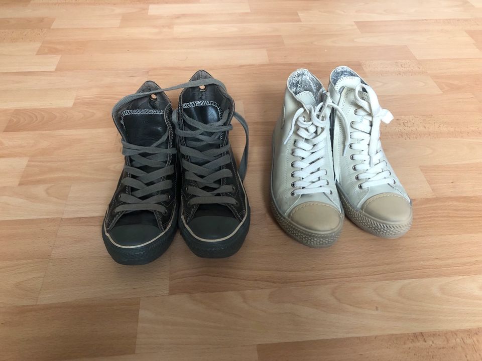 Converse Hi Sneaker Blau Leder und HIP Creme Gr.36 wie Neu in Gummersbach