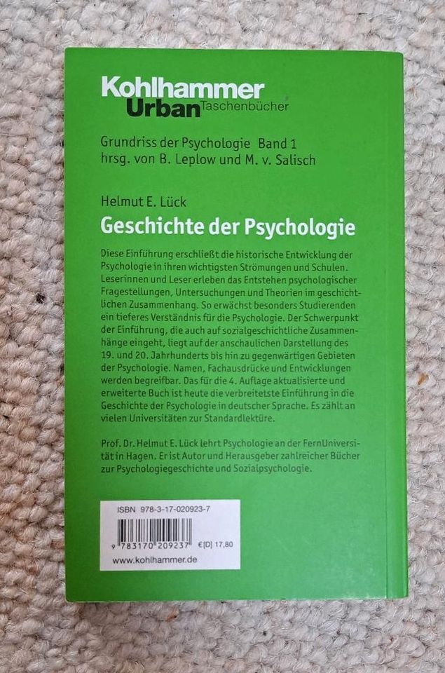 Geschichte der Psychologie Helmut Lück Grundriss Psychologie in Freigericht
