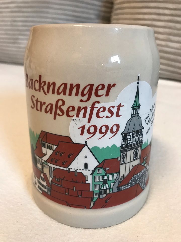 Bierkrug Backnanger Straßenfest 1999, gebraucht, Krug in Backnang