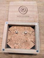 Abstract Ohrringe ( Olive / Silber ) Holzkern Nordrhein-Westfalen - Herscheid Vorschau