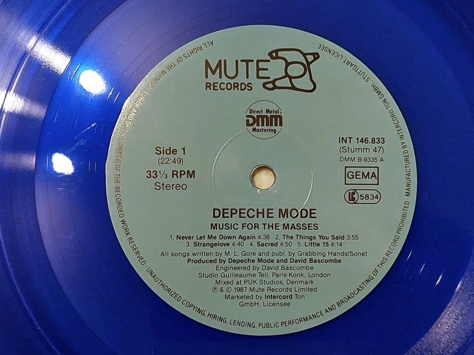 LP Blaues Vinyl Depeche Mode - Music For The Masses 1987 in Berlin