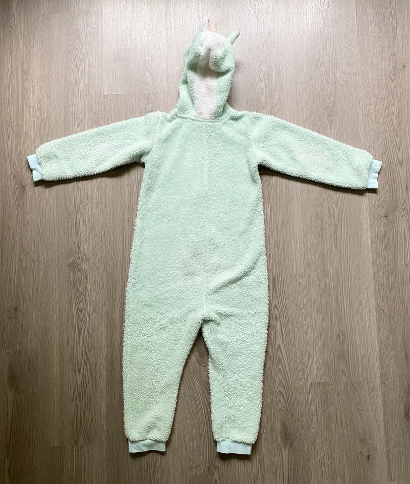 Einhorn Onesie, hellgrün, Gr. 110/116, gut erhalten in Versmold