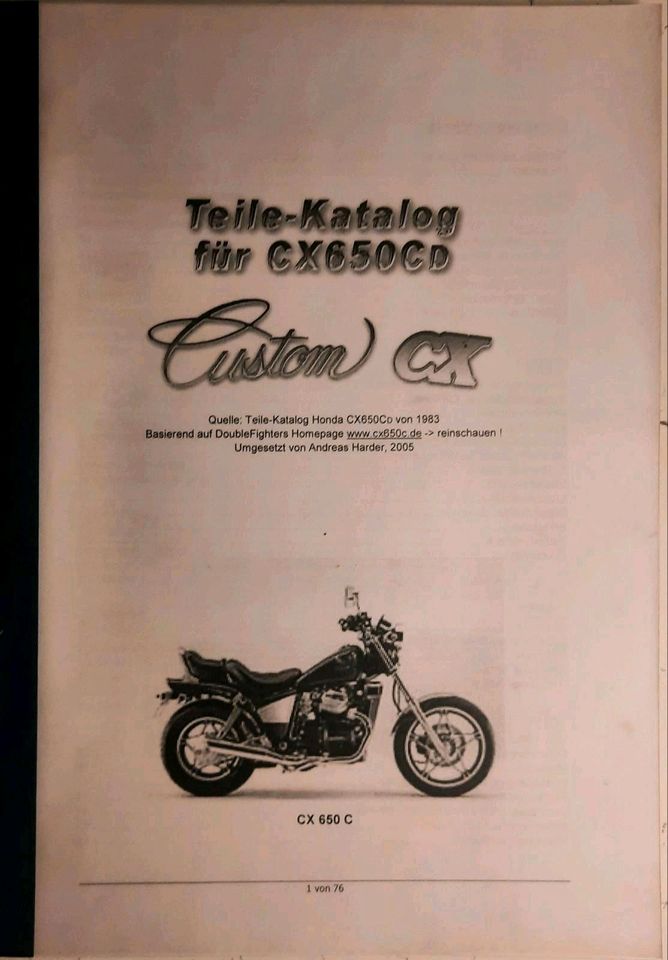 Teilekatalog/Handbuch Honda CX650 in Essen