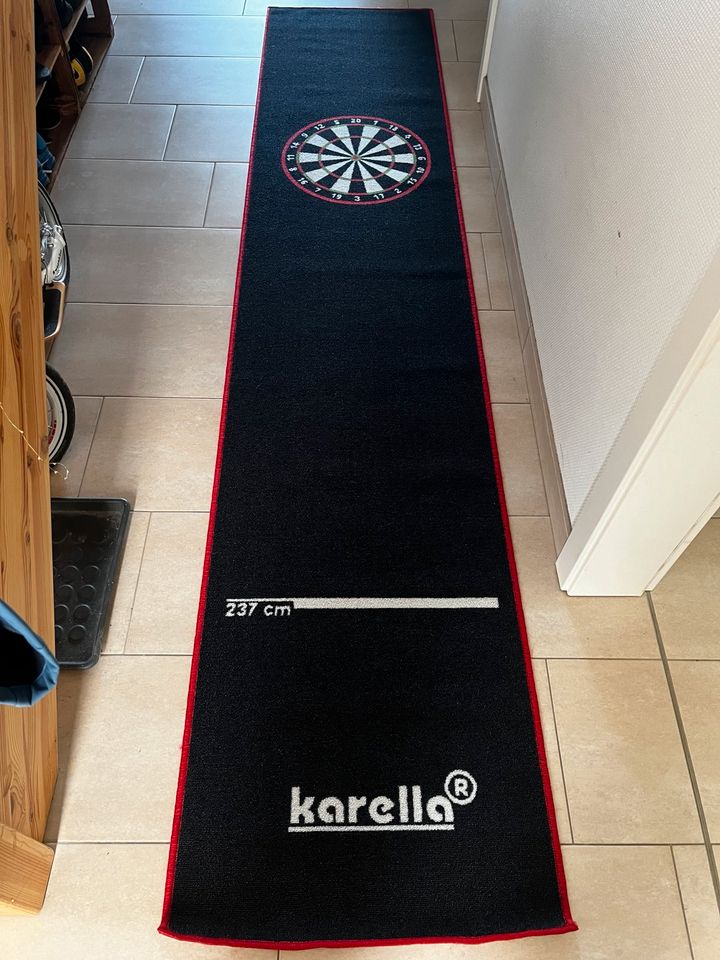 Karella Premium Velour Dartteppich Rot Schwarz in Hohen Viecheln