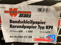 Würth Zebra Bandschleifpapier Korundpapier Typ KPF 200x3000 P120 Sachsen - Hartmannsdorf Vorschau