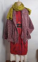 Bouclewolle Strickjacke Vintage handgemacht Aubergine zu Sjöden Baden-Württemberg - Weingarten Vorschau
