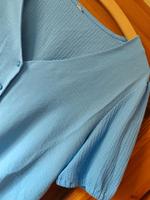 Only Bluse Shirt Schleife Knoten kurz blau Blogger L Dithmarschen - Heide Vorschau
