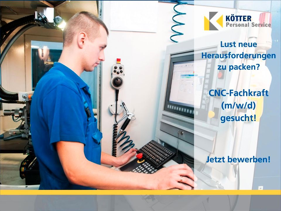 JOB: CNC Fachkraft (m/w/d) in Mülheim a. d. Ruhr | ab 17€/Std in Essen