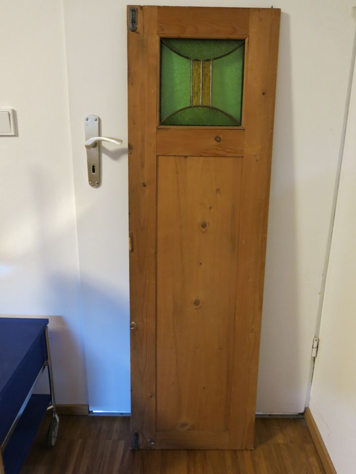 Jugendstil original Schrank- Türen Bleiglasfenster Schublade Nuß? in Oberschleißheim