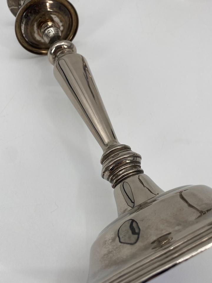 2 x KERZENHALTER KERZENLEUCHTER STÄNDER VERSILBERT ART DECO