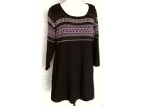 Pullover Strick-Kleid Pulli Jacquard-Muste schwarz lila 44 46 XXL Berlin - Charlottenburg Vorschau