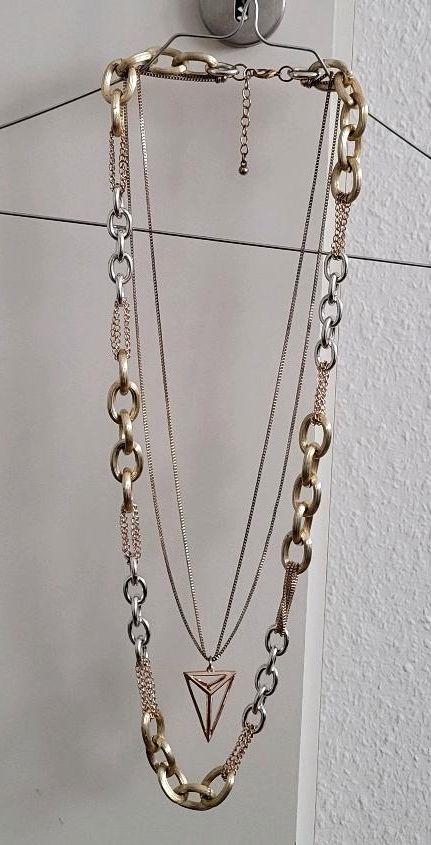 Besondere Kette Länge 48 cm Modeschmuck aus Italien gold/silber in Neu Ulm