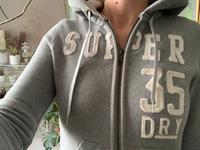 KUSCHELIGER SUPERDRY KAPUZENPULLI / HOODIE HELLGRAU-MÉLANGE, GR.S Hessen - Langgöns Vorschau