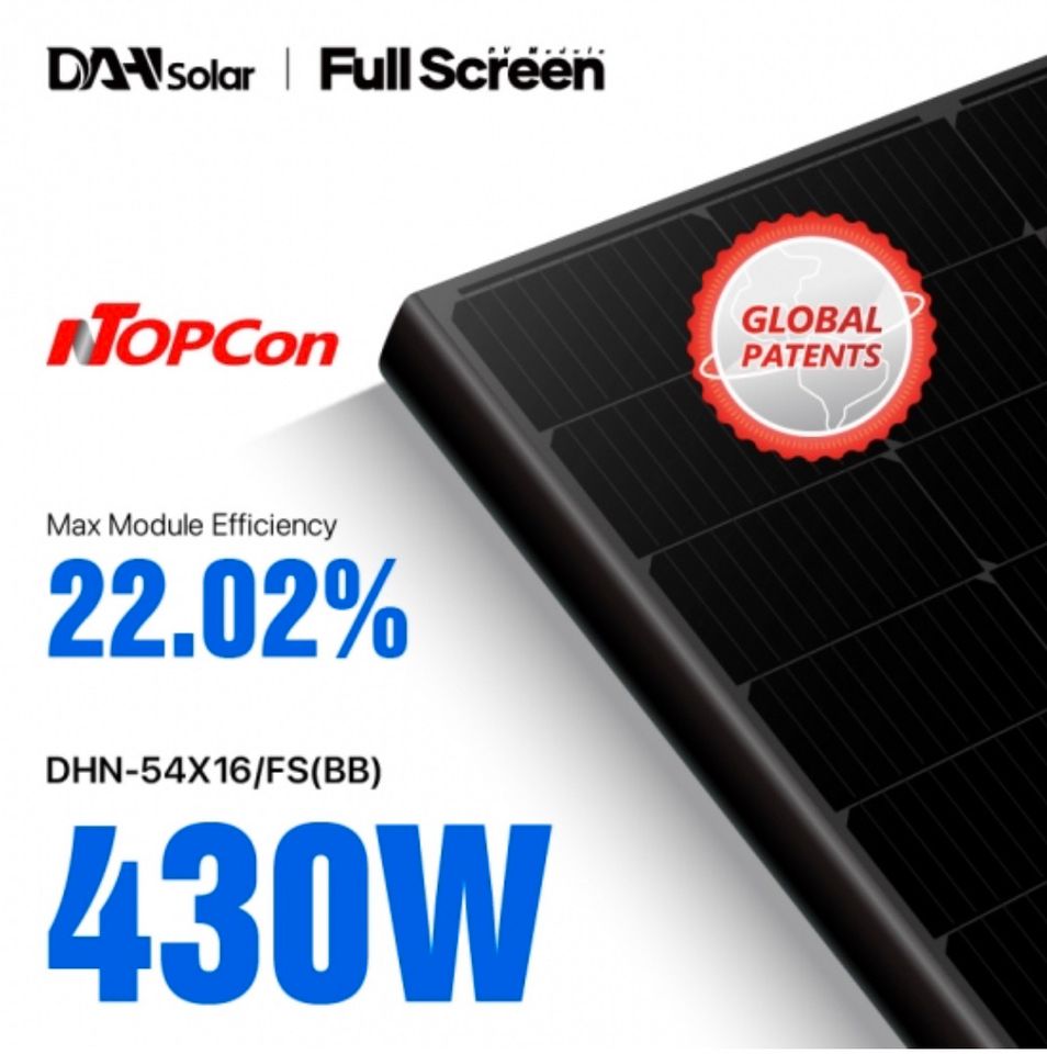 DAH TOPCon Solarmodul | 430 Watt N-Type DHN-54X16 FS BB | Photovoltaik in Diez