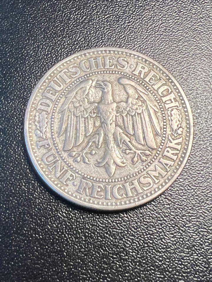 5 Deutsche Reichsmark 1927 D in Karlsruhe