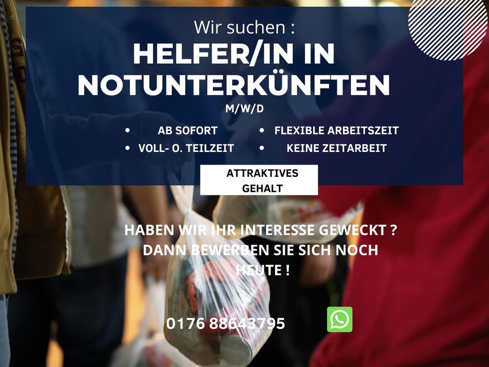 Helfer/in in Notunterkünften gesucht (m/w/d) in Berlin