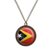 Osttimor Kette - Bronze Vintage Halskette mit Flagge Fahne Länder Hessen - Trendelburg Vorschau