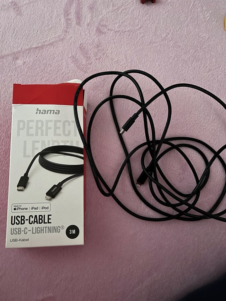 Hama USB C Lightning 3 Meter Kabel in Sehnde