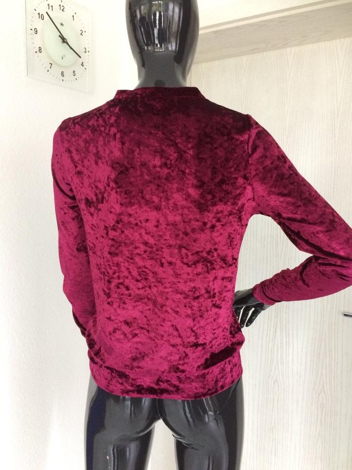 schicker eleganter festlicher Pulli Pannesamt beere Gr. XS in Ulm