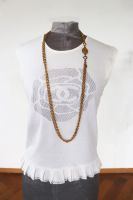 Chanel Vintage Statement Collier Choker Kette 2reihig Goldton selten CC Plakette Bayern - Haag in Oberbayern Vorschau