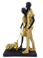 Dekorative Skulptur 'Paar mit Hund' – Gold Schwarz, 29,5 cm Nordrhein-Westfalen - Gladbeck Vorschau