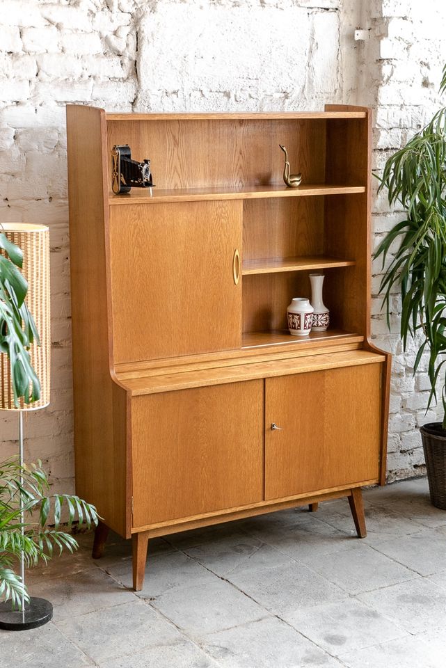 Sekretär Highboard Eiche Schrank 60er DDR Vintage Retro Anrichte in Leipzig