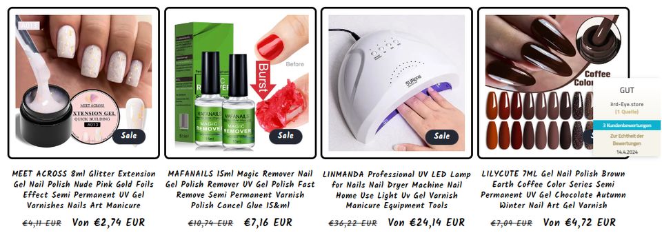 Nageldesign,Naildesign,Color-Gel,UV-Lampe,Feilen,Nagelack,Nailtip in Marl