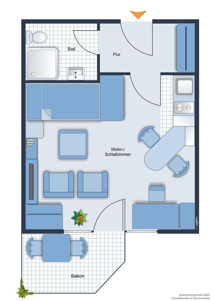 Uninahes Studentenappartement mit Balkon und Stellplatz in Bielefeld