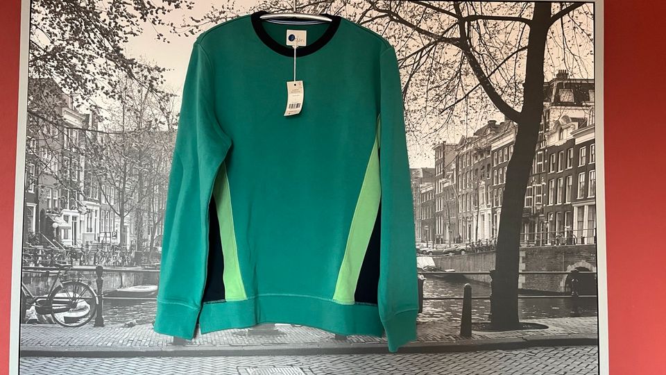 Boden I Sweatshirt mit Seitenstreifen Sardiniengrün/Navy L in Berlin