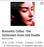 Romantic Callas - Die Schönsten Arien und Duette  Maria Callas Nordrhein-Westfalen - Bottrop Vorschau