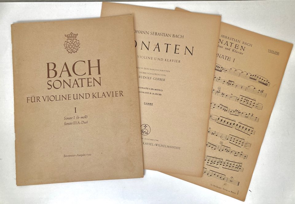 Bach Sonaten Violine Klavier h-moll A-Dur Bärenreiter 1790 Noten in Möckmühl