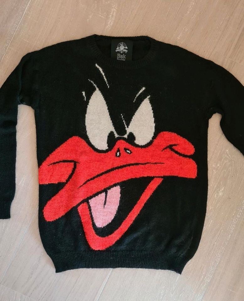 Daffy Duck Disney Pullover Pulli Winterpullover Strick schwarz M in München