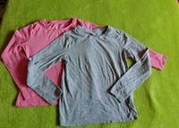 2x Langarm-Shirt grau und pink Größe 134/140 Baden-Württemberg - Neulingen Vorschau