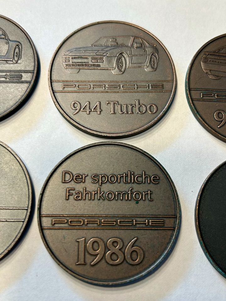 Porsche Münze 1985, 1986, 1987, 1989 in Neuhausen