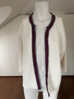 Strickjacke Rich & Royal weiß Creme blaurot Glitzer Bund Gr M 38 Stuttgart - Stuttgart-Süd Vorschau