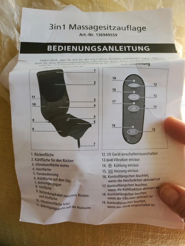3 in 1 Massagesitzauflage in Esslingen
