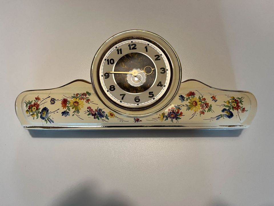 Antike Uhr Kaminuhr  passender Blumentopf Porzellan Gründerzeit in Germersheim