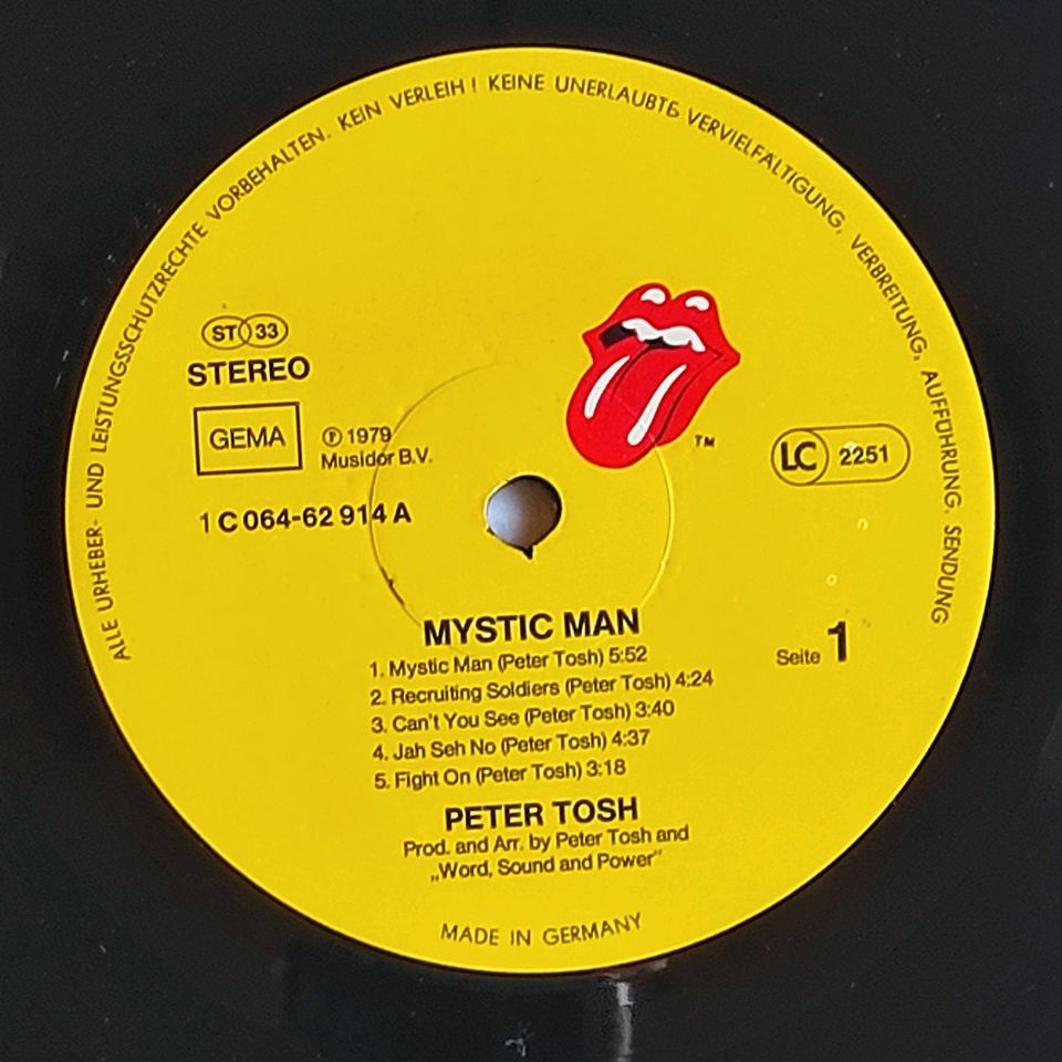 Vinyl-LP, Peter Tosh, Mystic Man in Osnabrück