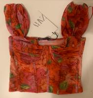 ZARA Crop Top S neu mit Etikett pink rot orange Rosen München - Maxvorstadt Vorschau