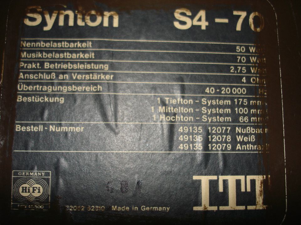 Gebr. 3 Wege Lsp - Boxen ITT Synton S4 - 70 in Schönau Niederbay