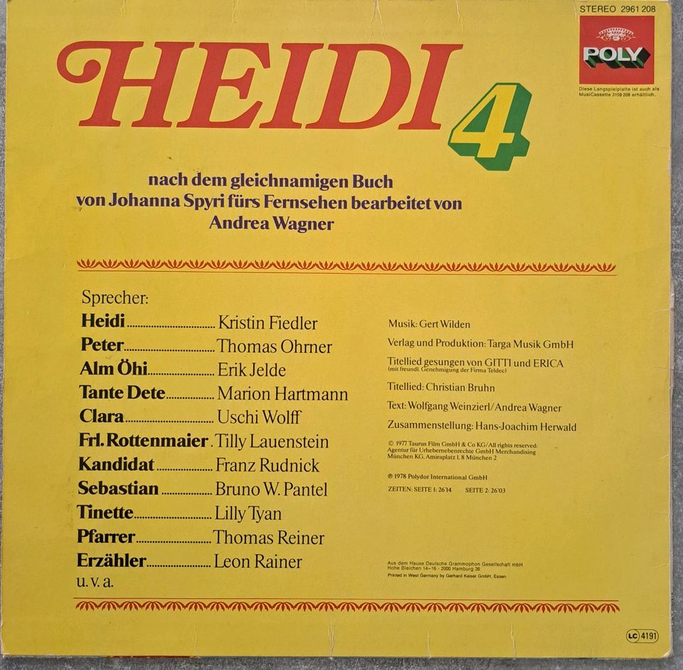 Schallplatte Heidi Vinyl in Offenbach