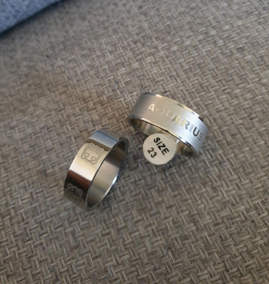 Edelstahlringe 2 Stk Herren Ring Ringe Size 23 in Hückelhoven