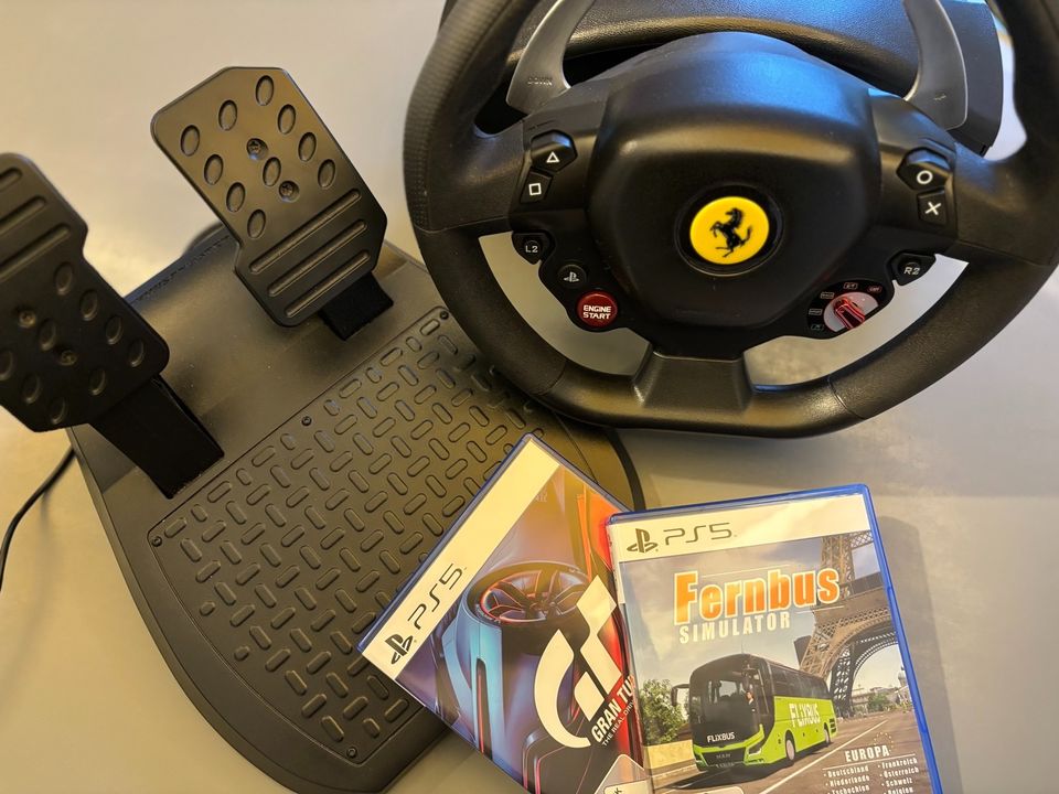 Gaming-Lenkrad + Fernbussimulator + Grand Turismo 7 für PS5 in Rheine