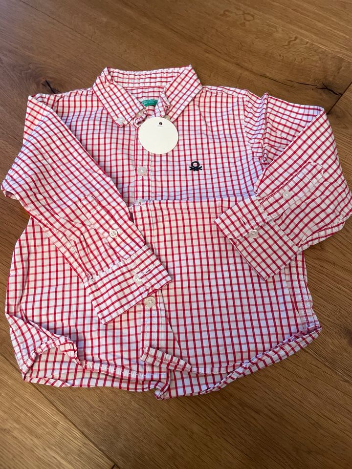 Benetton Hemd rot weiß gr 98/104 jungen Mädchen in Hannover