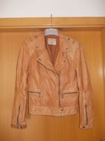 Lederimintat-Jacke Bikerjacke Gr. M Stradivarius hellbraun ocker Bayern - Merching Vorschau