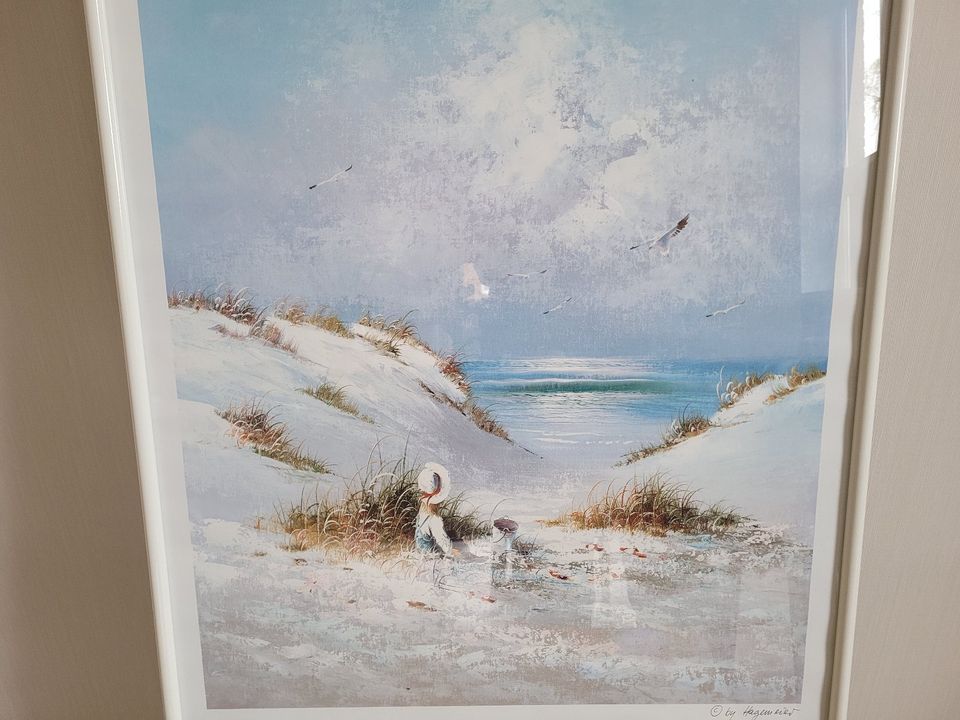 Druck Mädchen am Strand und Meer Hagemeier 72 x 51,2 cm in Hattstedt