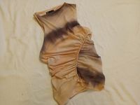 Top Zara mesh batik beige braun Raffung Trend Netzstoff XS S Berlin - Mitte Vorschau