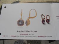 Juwelo Amethyst Ohrringe echt Silber rose`goldvergoldet neuwertig Baden-Württemberg - Frickingen Vorschau