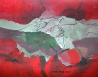 Gemälde Bild Acryl Farbenrausch in rot weiß grün v. Petra Missal Nordrhein-Westfalen - Kaarst Vorschau