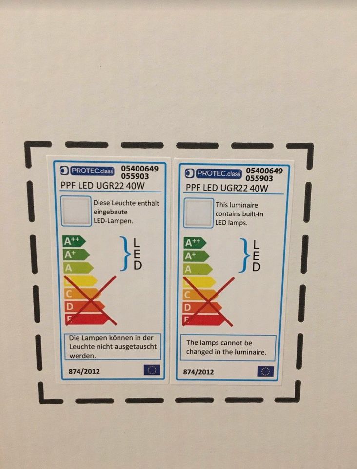 2 Einbauleuchten PPF LED UGR22 40W in Chemnitz